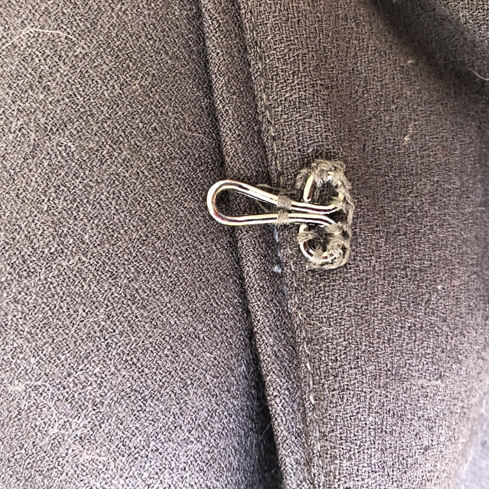 Halston Lined Wool Blue Hook Jacket/Zip Pockets - image 4